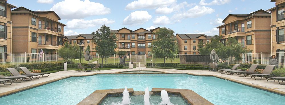 Community pool and residences